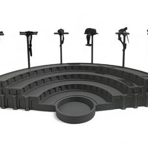 COIN DISPLAY WITH FIBULA AND COIN STANDS