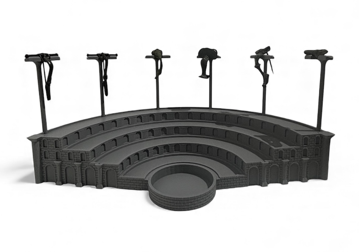 COIN DISPLAY WITH FIBULA AND COIN STANDS